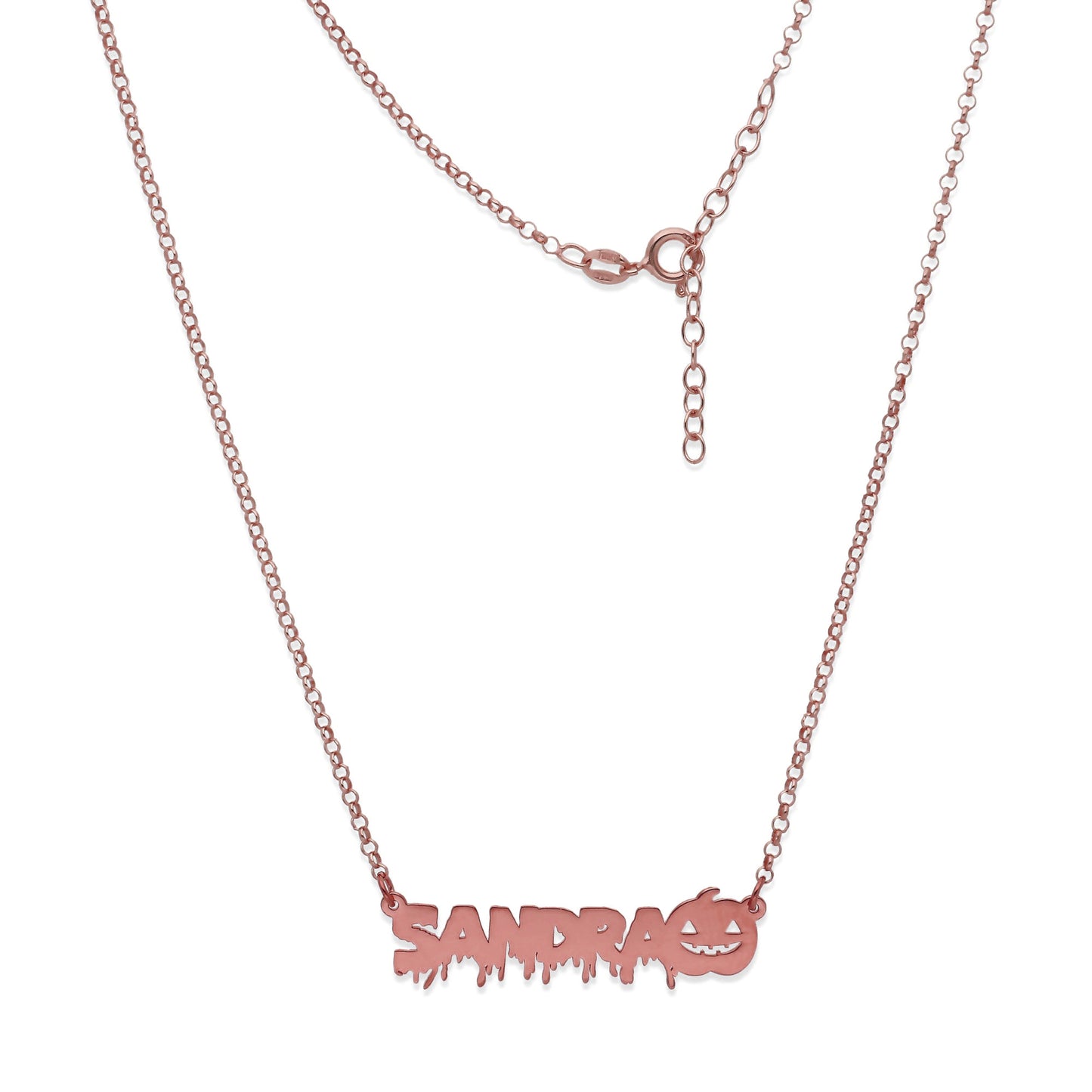 Collar Nombre Calabaza en Plata 925 y Baño Oro rosa 18k