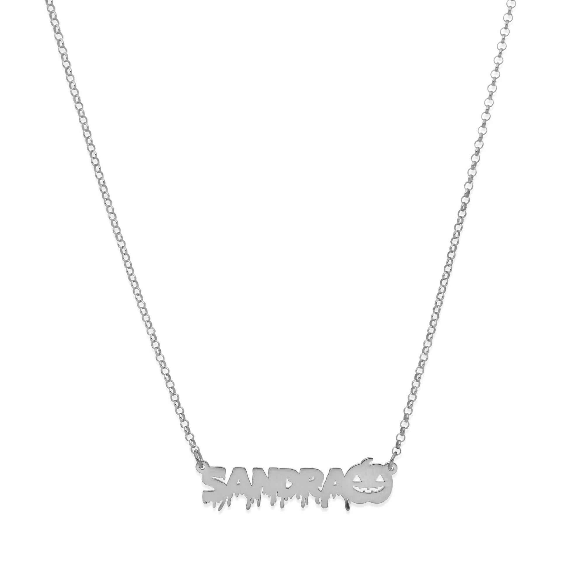 Collar Nombre Calabaza en Plata 925 y Baño Oro rosa 18k