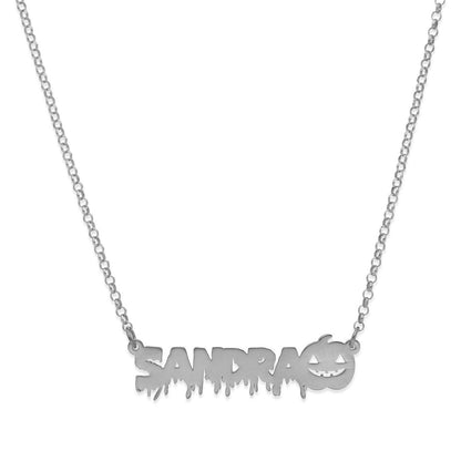 Collar Nombre Calabaza en Plata 925 y Baño Oro rosa 18k