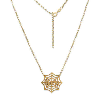 Collar Nombre Telaraña en Plata 925 y Baño Oro 18k