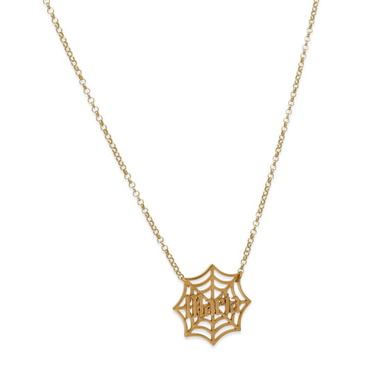 Collar Nombre Telaraña en Plata 925 y Baño Oro 18k