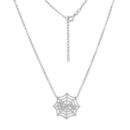 Collar Nombre Telaraña en Plata 925 y Baño Oro 18k