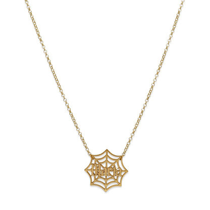 Collar Nombre Telaraña en Plata 925 y Baño Oro Rosa 18k