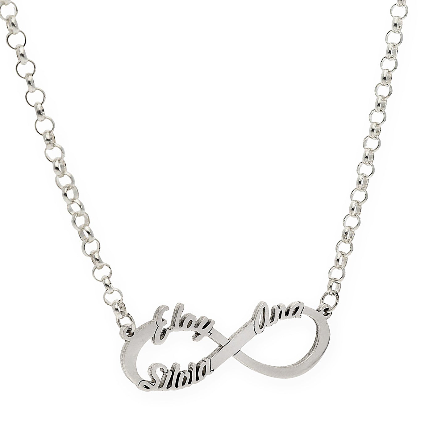 Colgante Infinito con Nombres de Plata 925