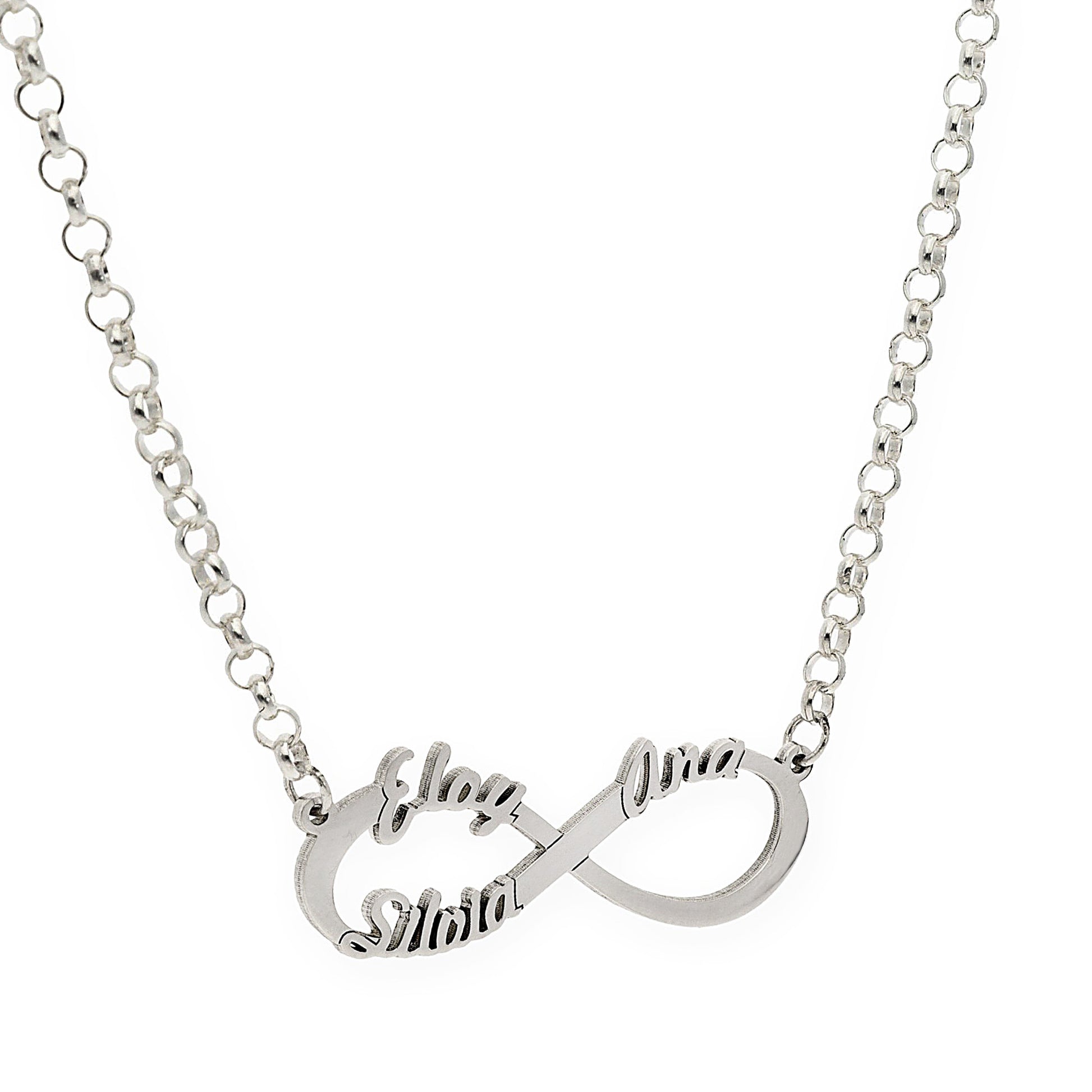 Colgante Infinito con Nombres de Plata 925