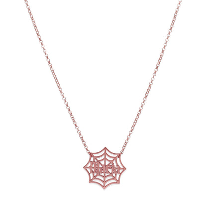 Collar Nombre Telaraña en Plata 925 y Baño Oro Rosa 18k