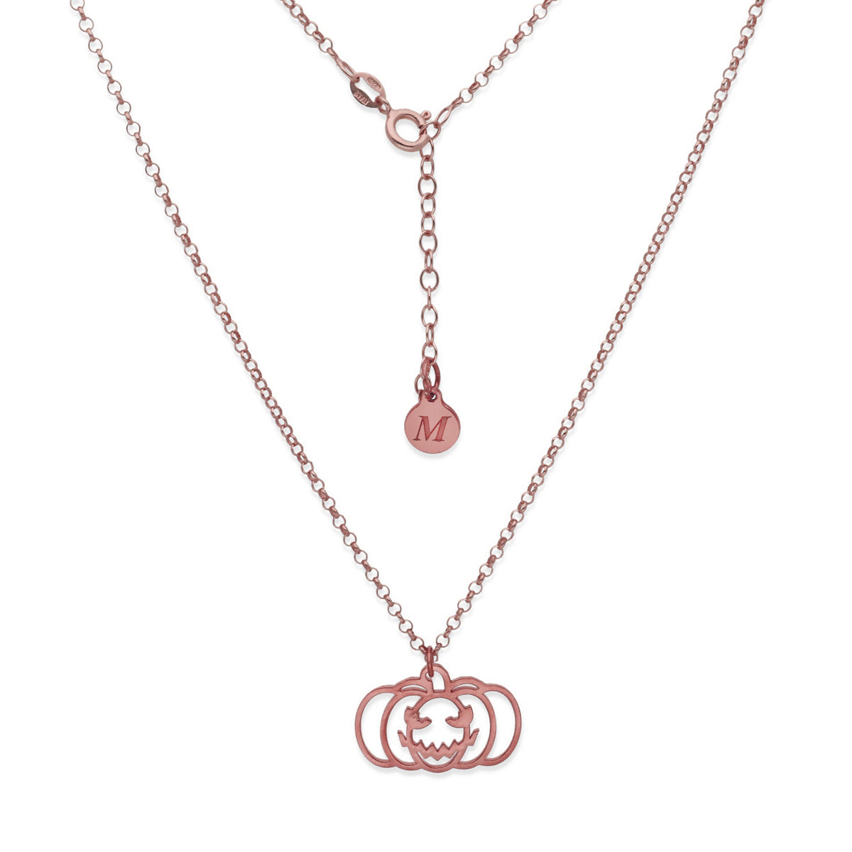 Collar Calabaza Dije Inicial en Plata 925