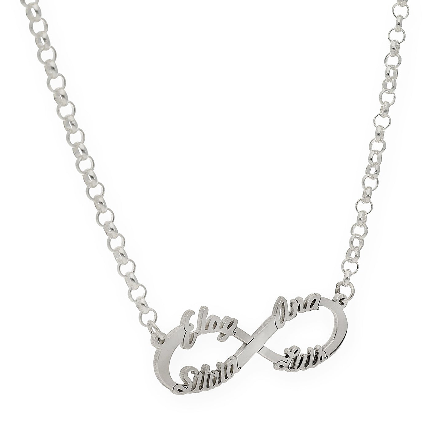 Colgante Infinito con Nombres de Plata 925