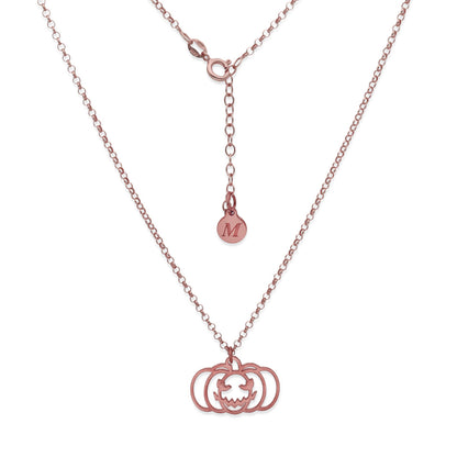 Collar Calabaza Dije Inicial en Plata 925 y Baño Oro 18k