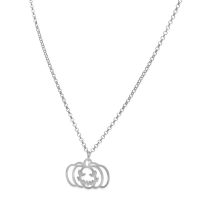 Collar Calabaza Dije Inicial en Plata 925 y Baño Oro 18k