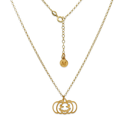 Collar Calabaza Dije Inicial en Plata 925  y Baño Oro Rosa 18k
