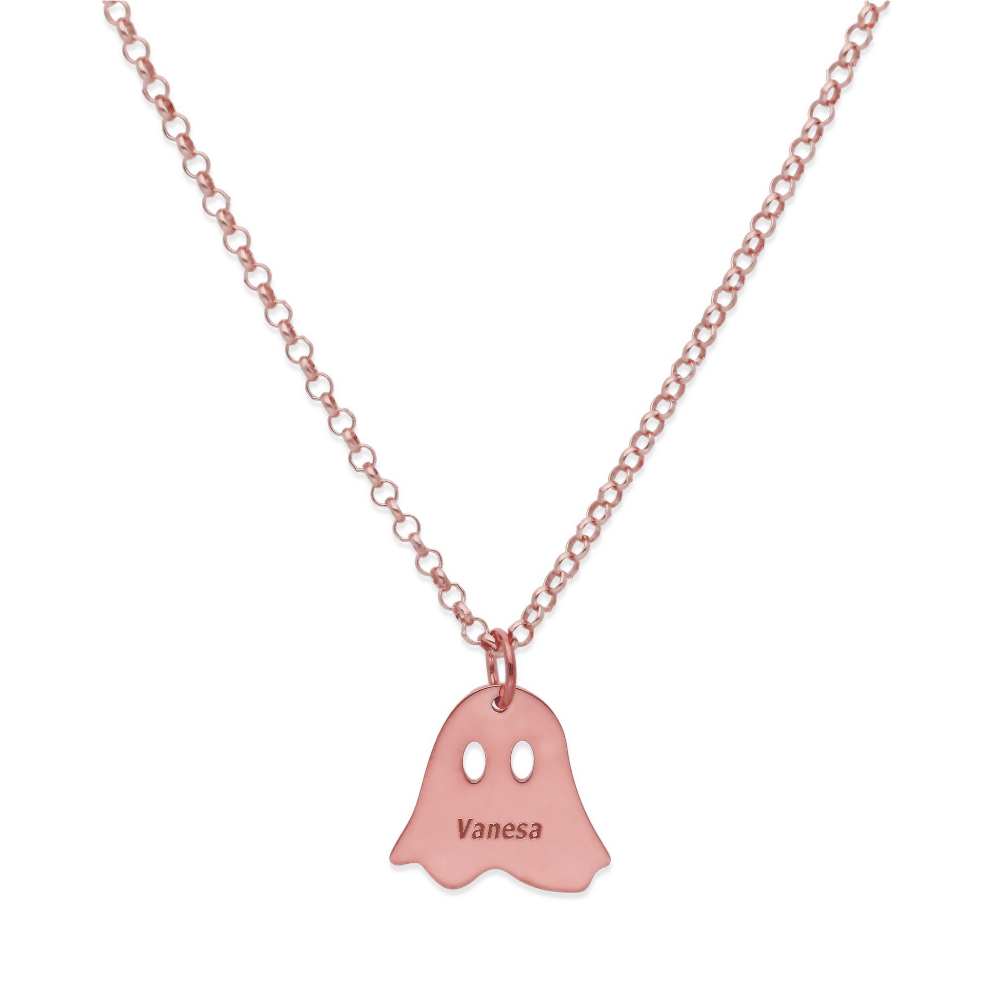 Collar Nombre Fantasma en Plata 925 Y Baño Oro 18k