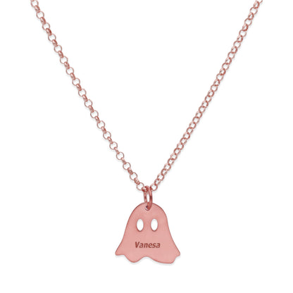 Collar Nombre Fantasma en Plata 925 Y Baño Oro 18k