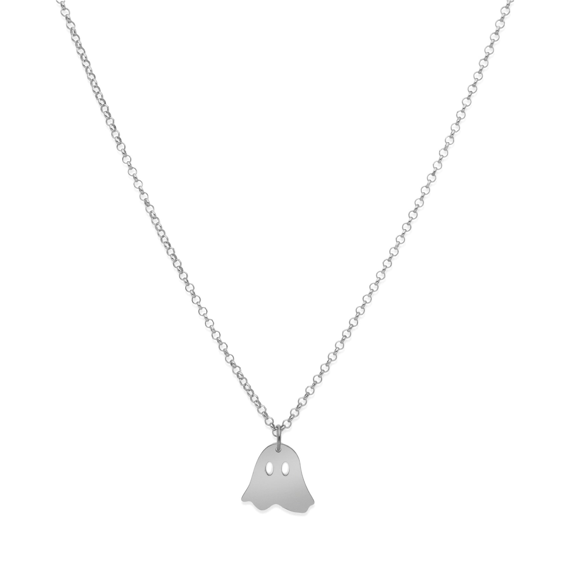 Collar Nombre Fantasma en Plata 925 y Baño Oro Rosa 18k