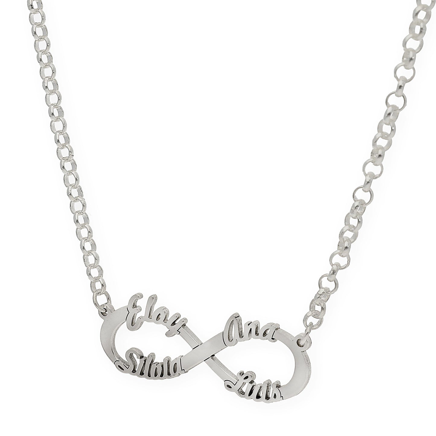 Colgante Infinito con Nombres de Plata 925