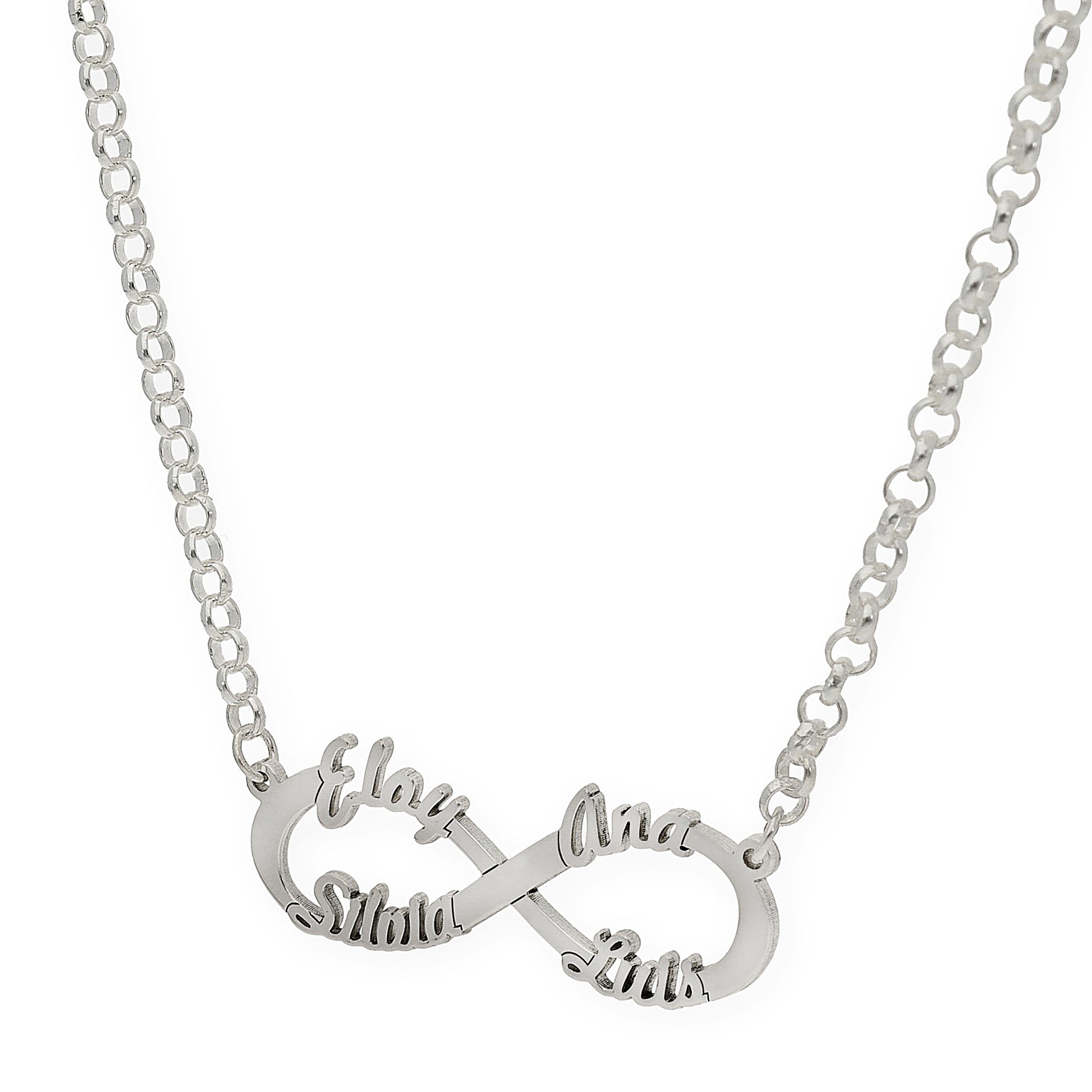 Colgante Infinito con Nombres de Plata 925