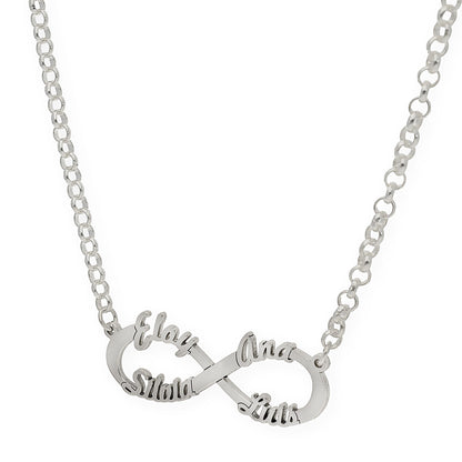 Colgante Infinito con Nombres de Plata 925