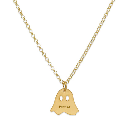 Collar Nombre Fantasma en Plata 925 y Baño Oro Rosa 18k