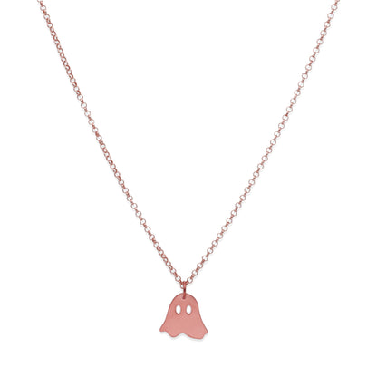 Collar Nombre Fantasma en Plata 925 y Baño Oro Rosa 18k