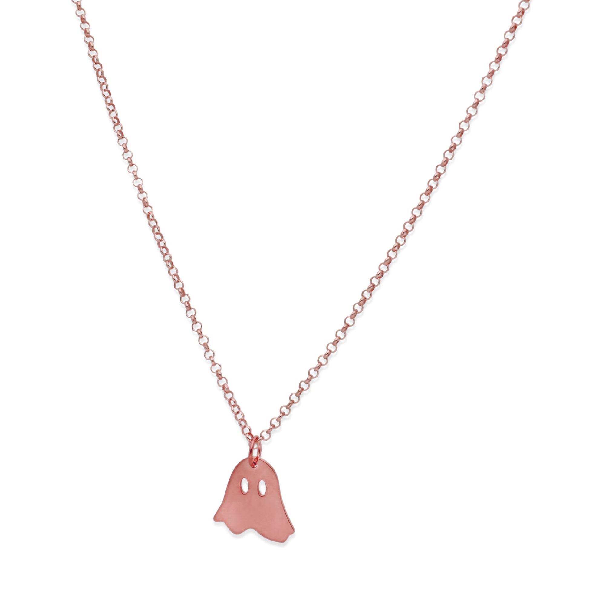 Collar Nombre Fantasma en Plata 925 y Baño Oro Rosa 18k