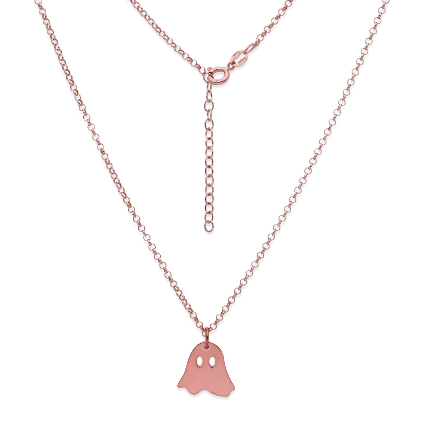 Collar Nombre Fantasma en Plata 925 y Baño Oro Rosa 18k