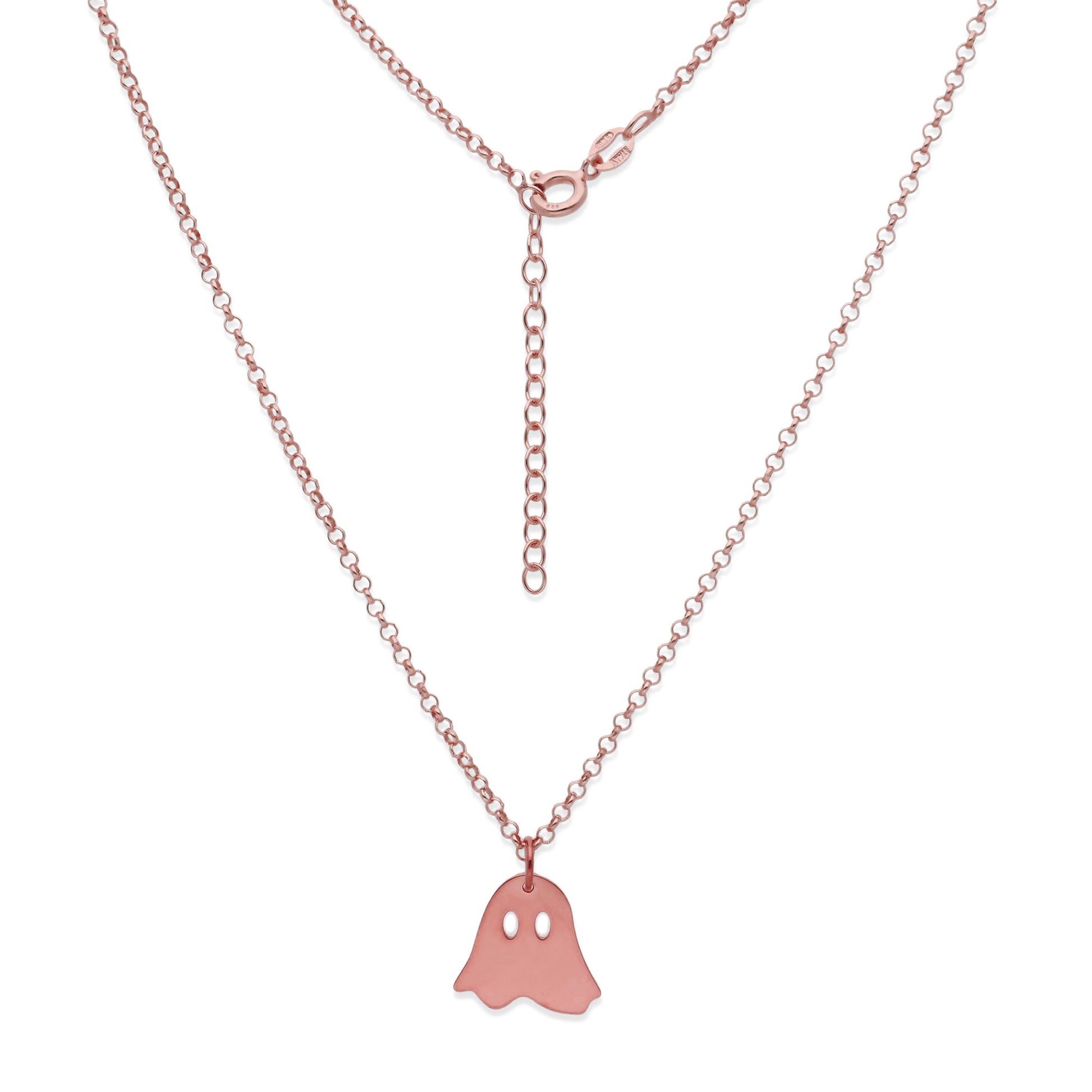 Collar Nombre Fantasma en Plata 925 y Baño Oro Rosa 18k