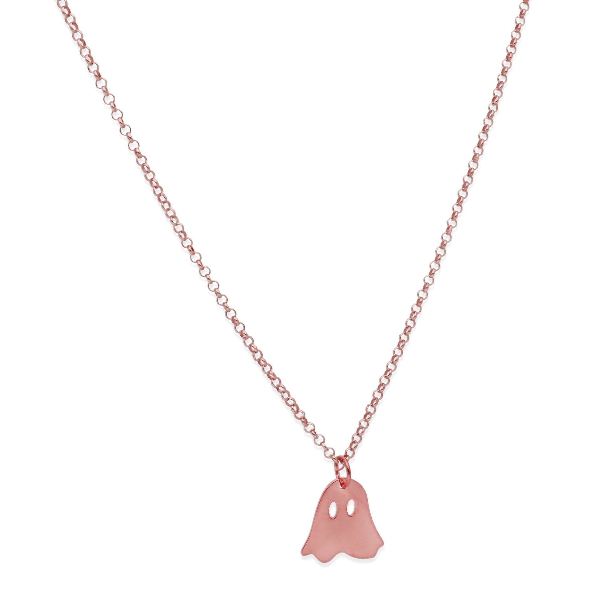 Collar Nombre Fantasma en Plata 925 y Baño Oro Rosa 18k