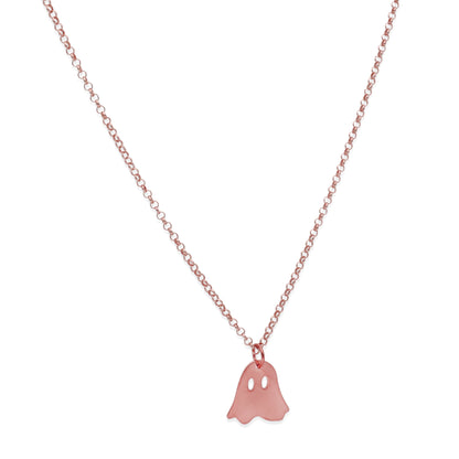 Collar Nombre Fantasma en Plata 925 y Baño Oro Rosa 18k