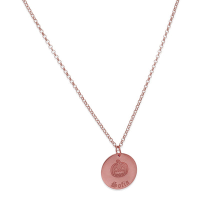 Collar Nombre Dije Calabaza en Plata 925