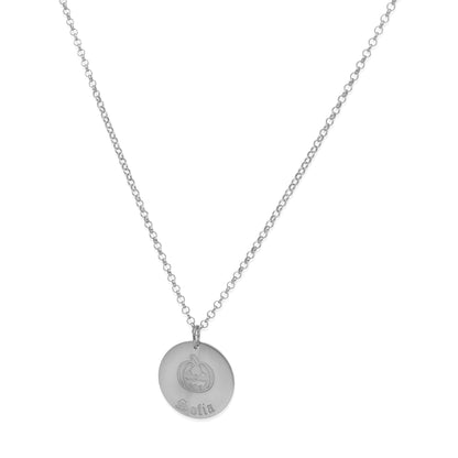 Collar Nombre Dije Calabaza en Plata 925 y Baño Oro 18k