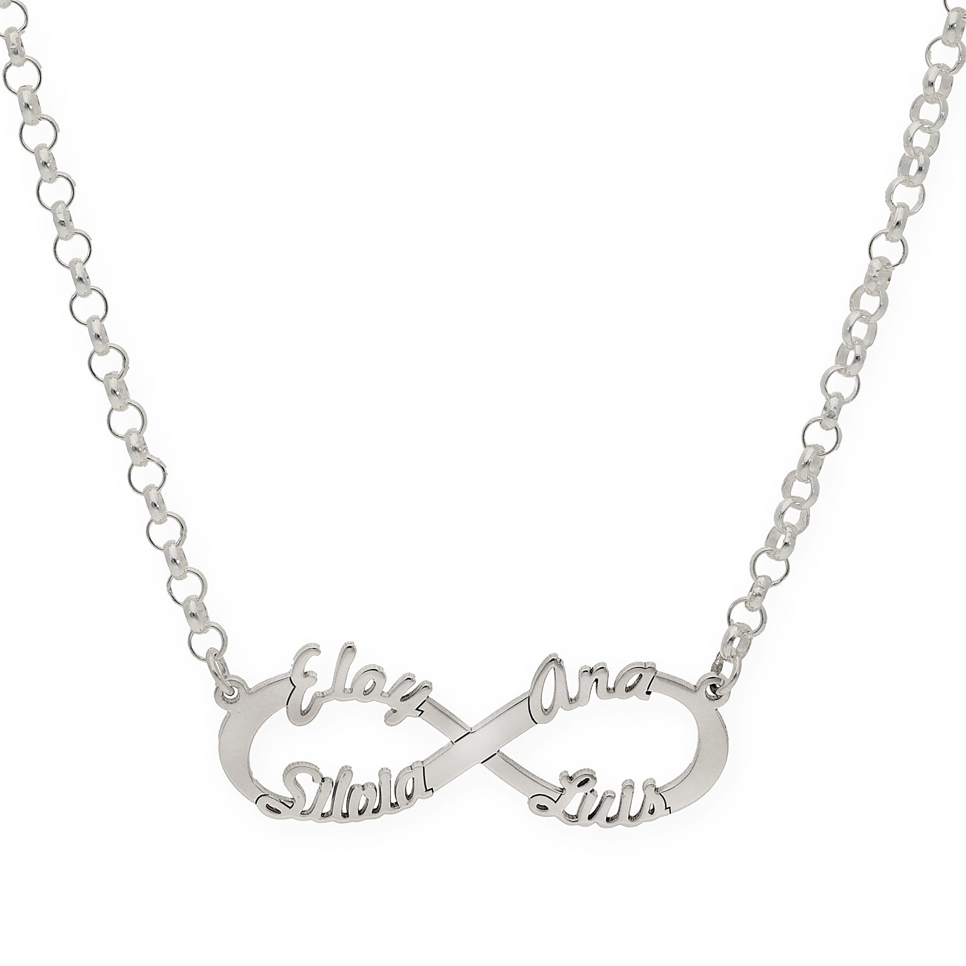 Colgante Infinito con Nombres de Plata 925