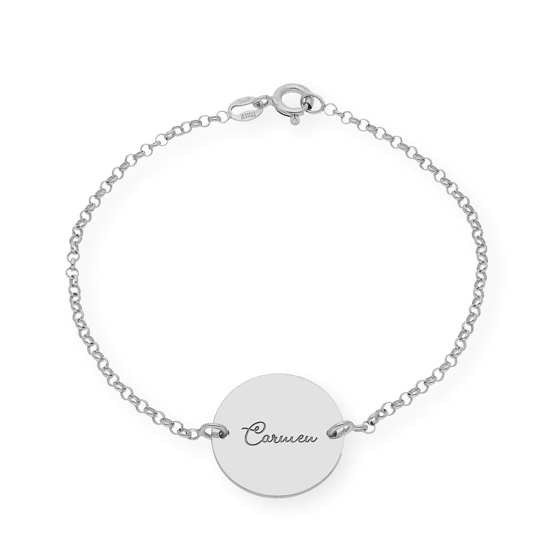 Pulsera Dije Nara Corazón con Nombres y fecha en Plata 925