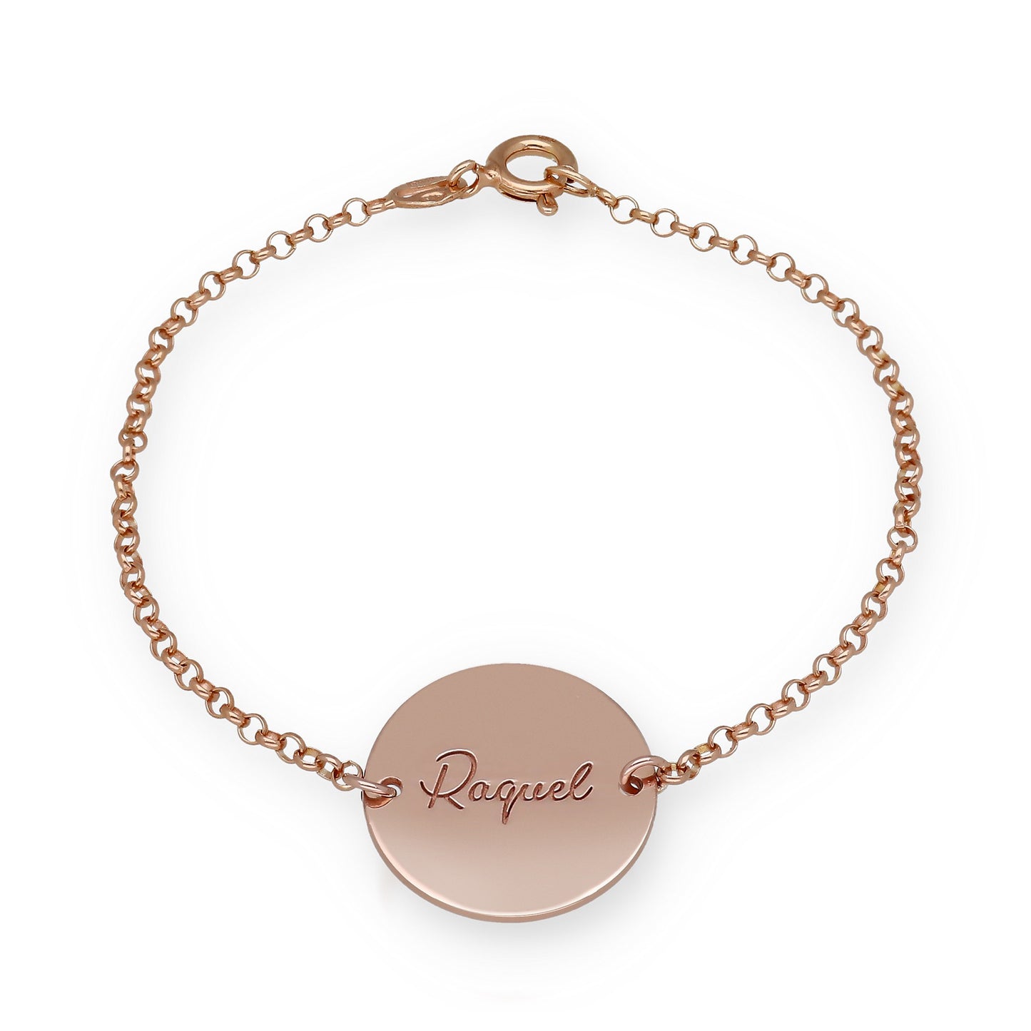 Pulsera Dije Nara Corazón con Nombres y fecha en Plata 925 con Baño de Oro Rosa 18k