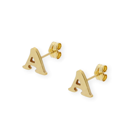 Pendiente Selene Inicial en Plata 925 y Baño Oro 18k