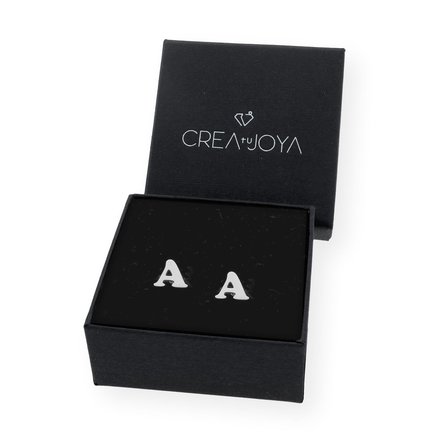 Pendiente Selene Inicial en Plata 925 y Baño Oro rosa 18k