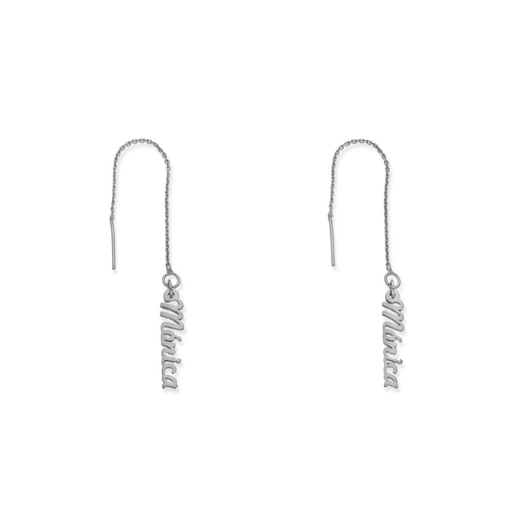 Pendientes Hera colgantes Nombre en Plata 925 con baño de Oro rosa 18k