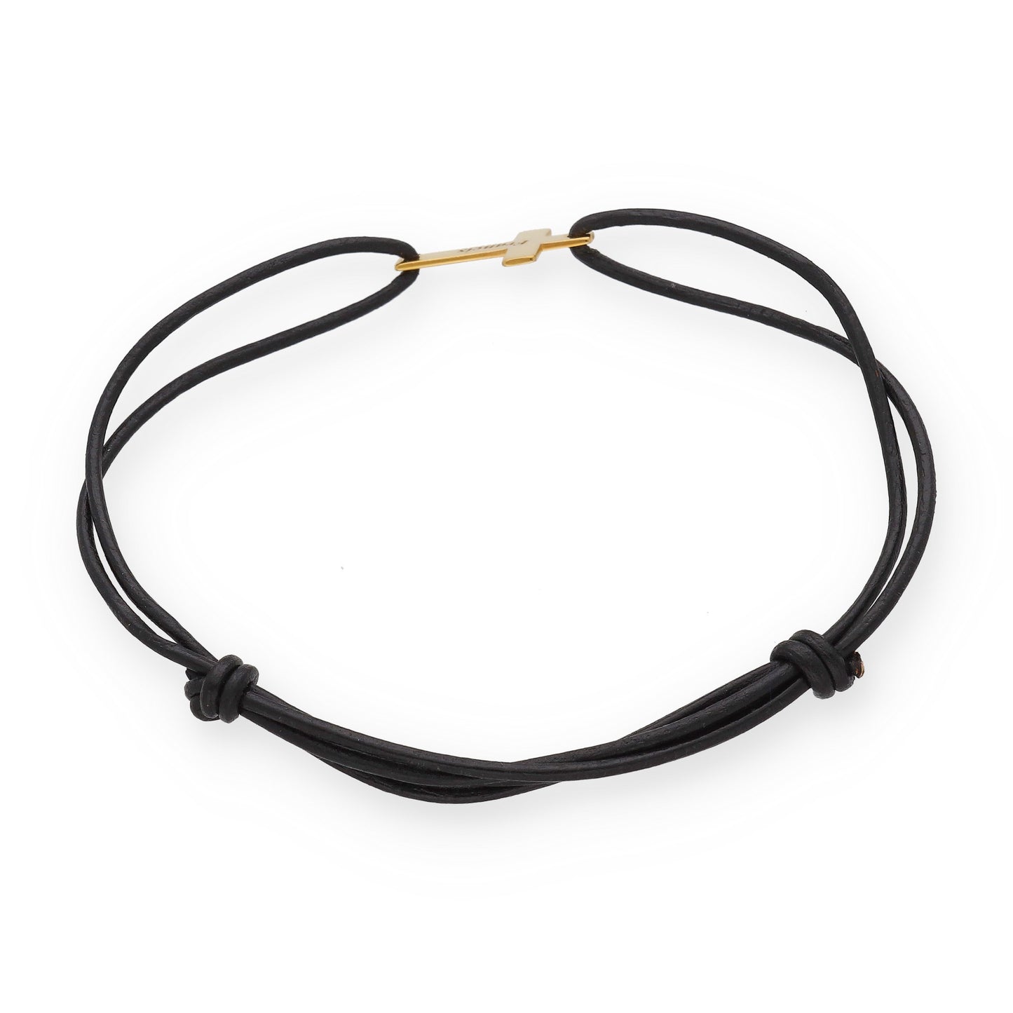 Pulsera Cruz en Plata 925 y Cuero