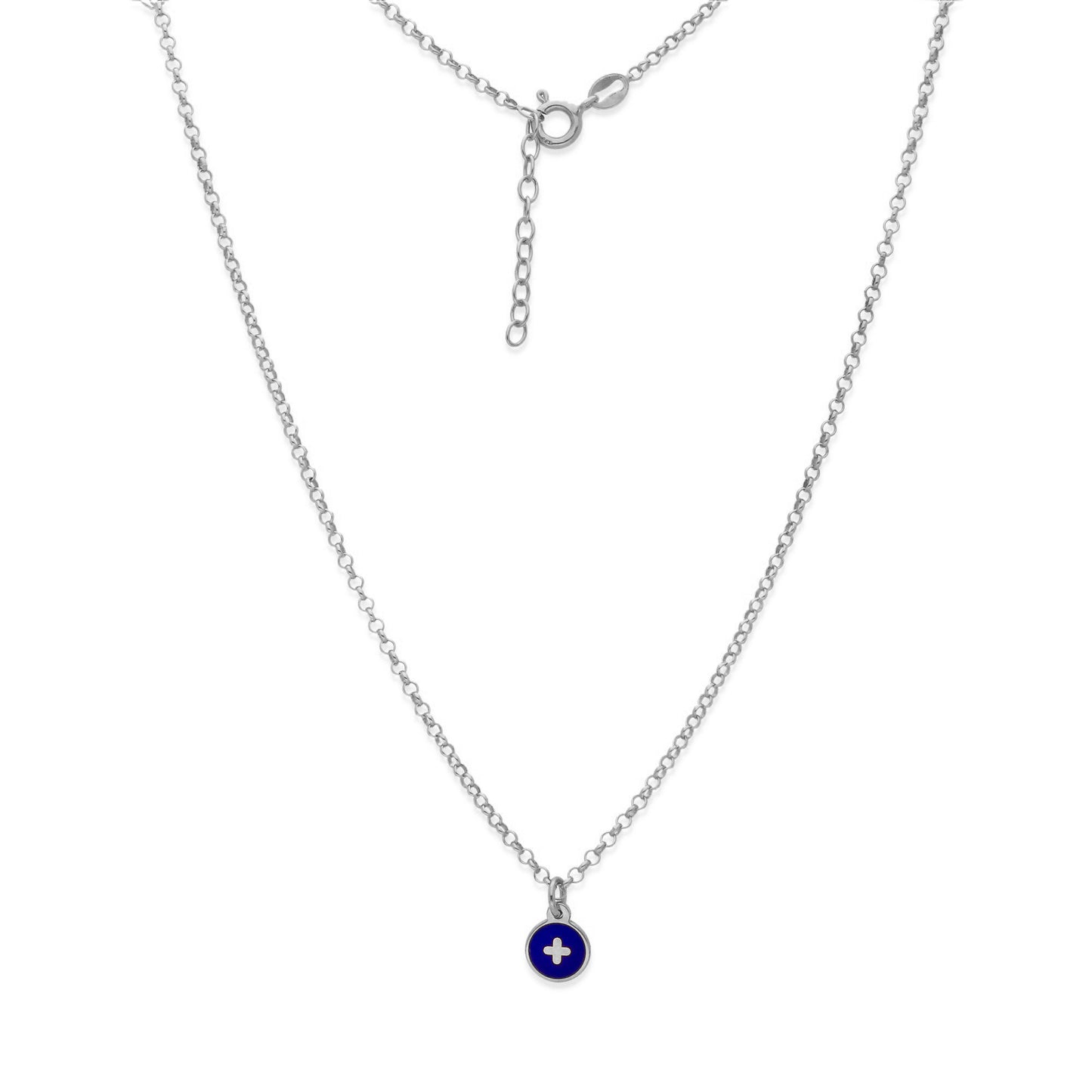 Collar Temis Cruz Esmalte con inicial en Plata 925