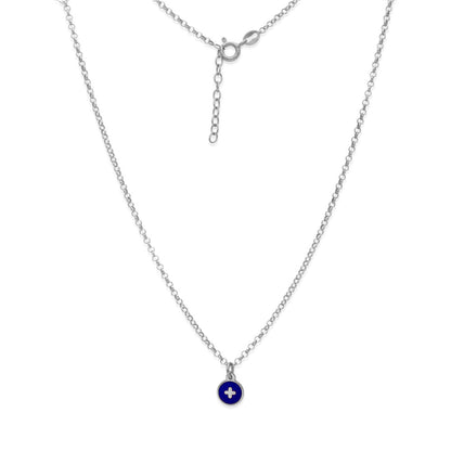 Collar Temis Cruz Esmalte con inicial en Plata 925