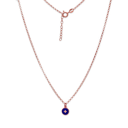 Collar Temis Cruz Esmalte con inicial en Plata 925