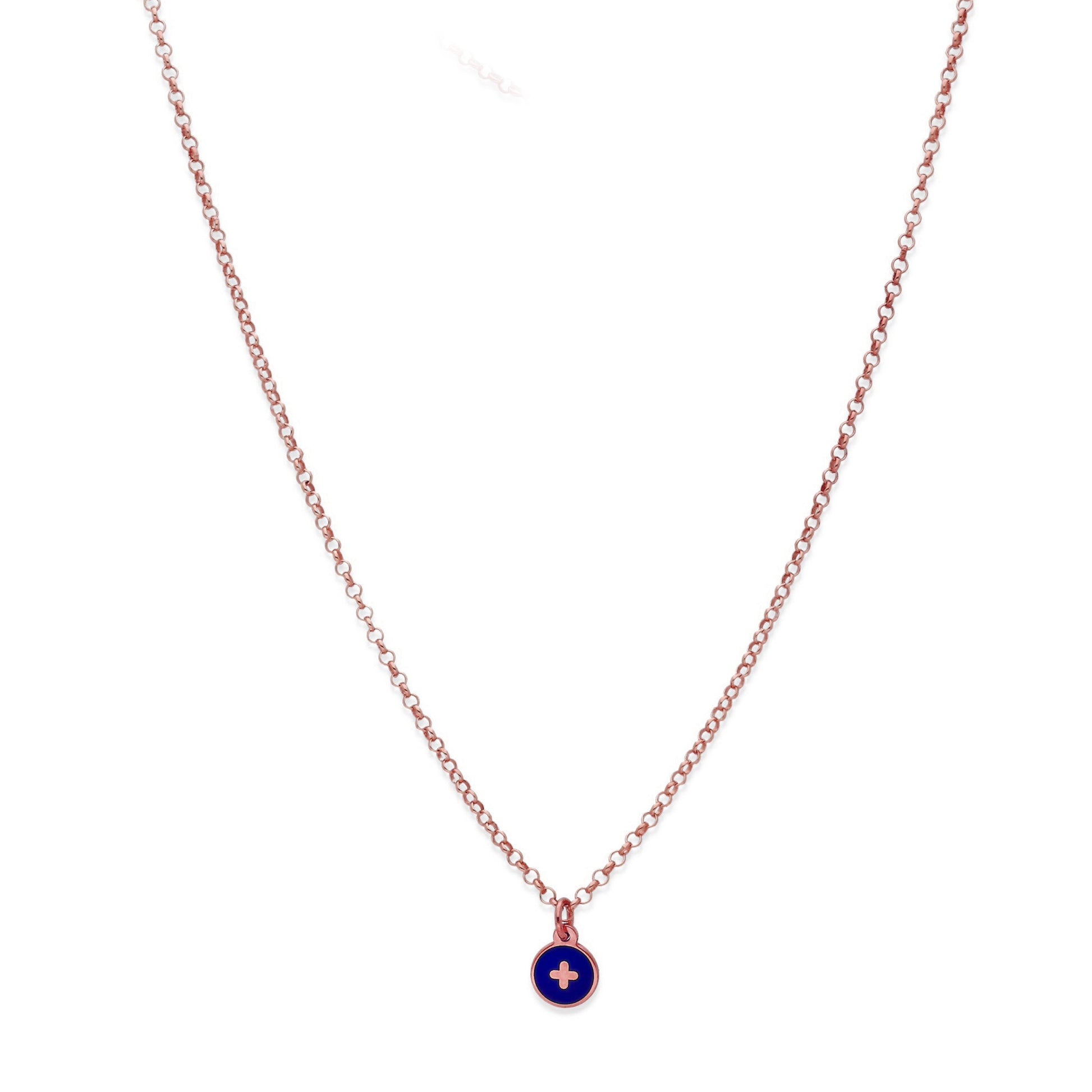 Collar Temis Cruz Esmalte con inicial en Plata 925