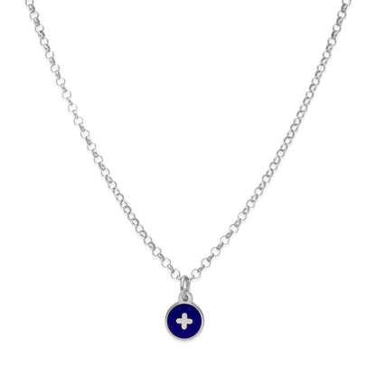 Collar Temis Cruz Esmalte con inicial en Plata 925 con Baño Oro 18k