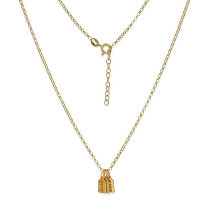 Collar Vesta nombres en Plata 925 y Baño Oro 18k
