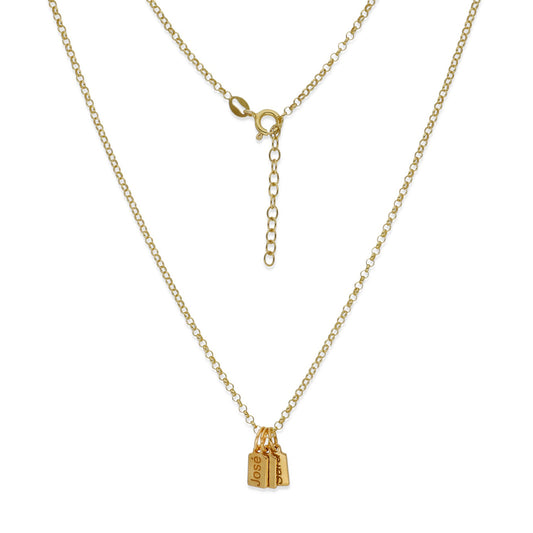 Collar Vesta nombres en Plata 925 y Baño Oro 18k