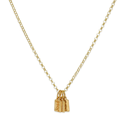 Collar Vesta nombres en Plata 925 y Baño Oro 18k