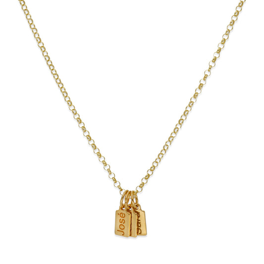 Collar Vesta nombres en Plata 925 y Baño Oro 18k