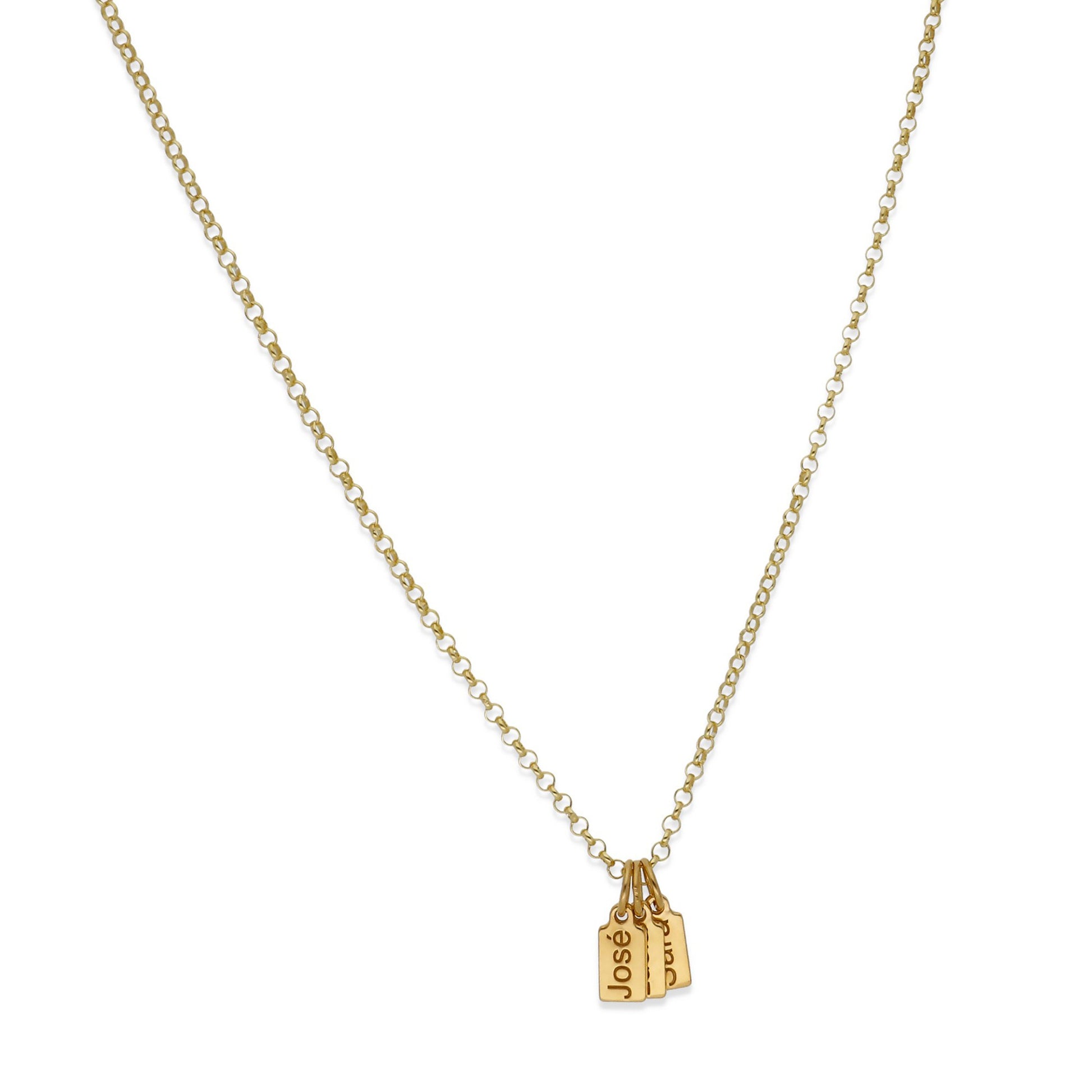 Collar Vesta nombres en Plata 925 y Baño Oro rosa 18k