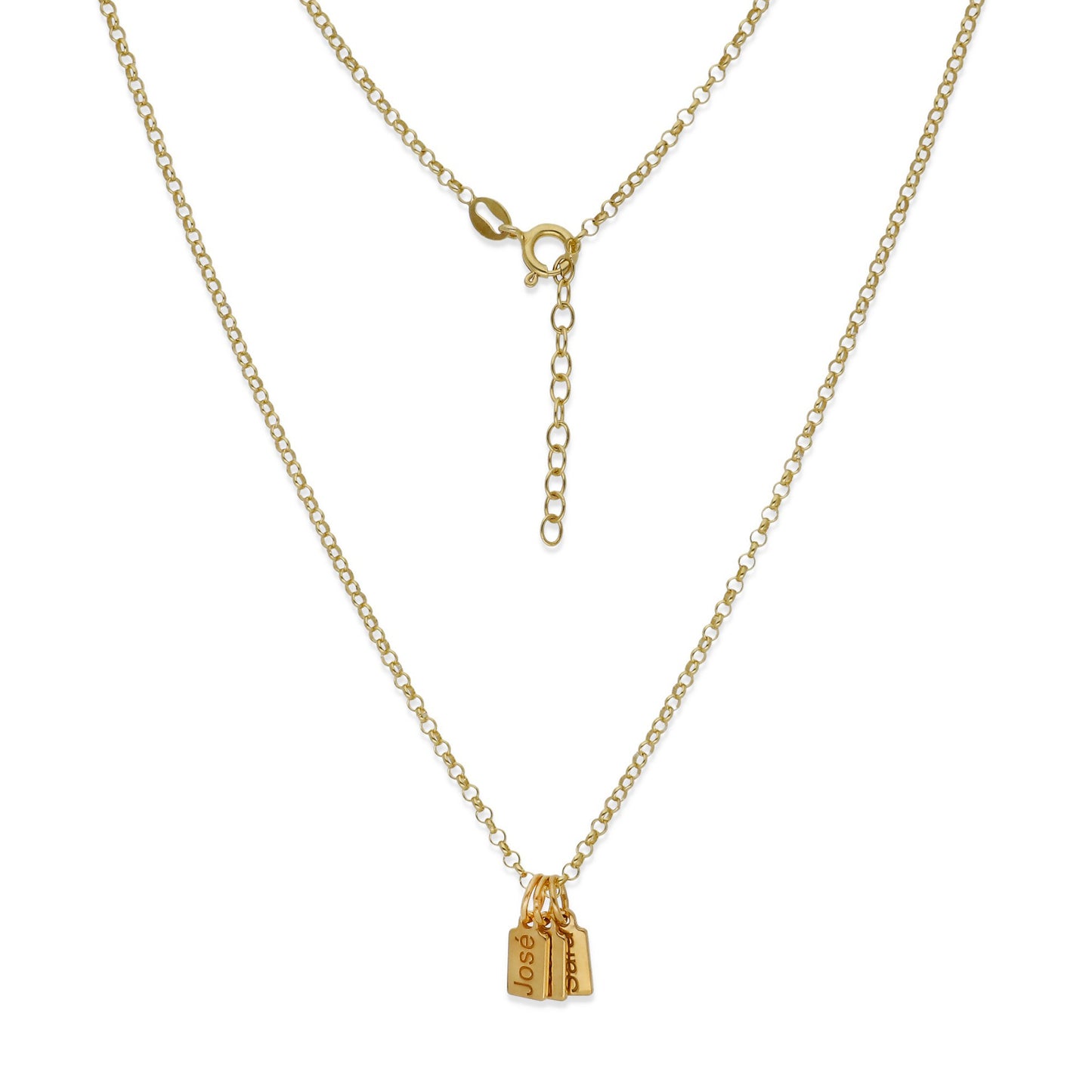 Collar Vesta nombres en Plata 925 y Baño Oro rosa 18k