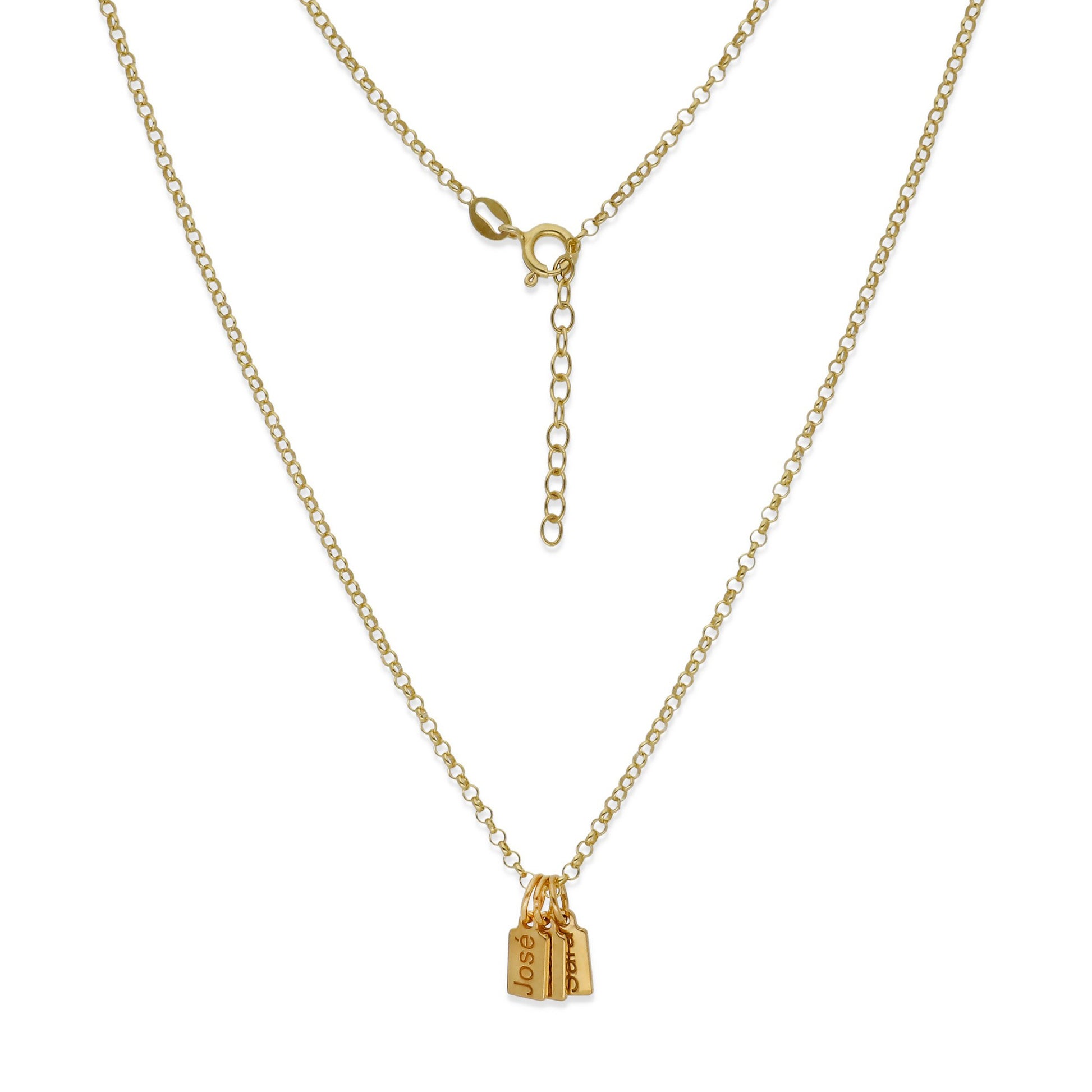 Collar Vesta nombres en Plata 925 y Baño Oro rosa 18k