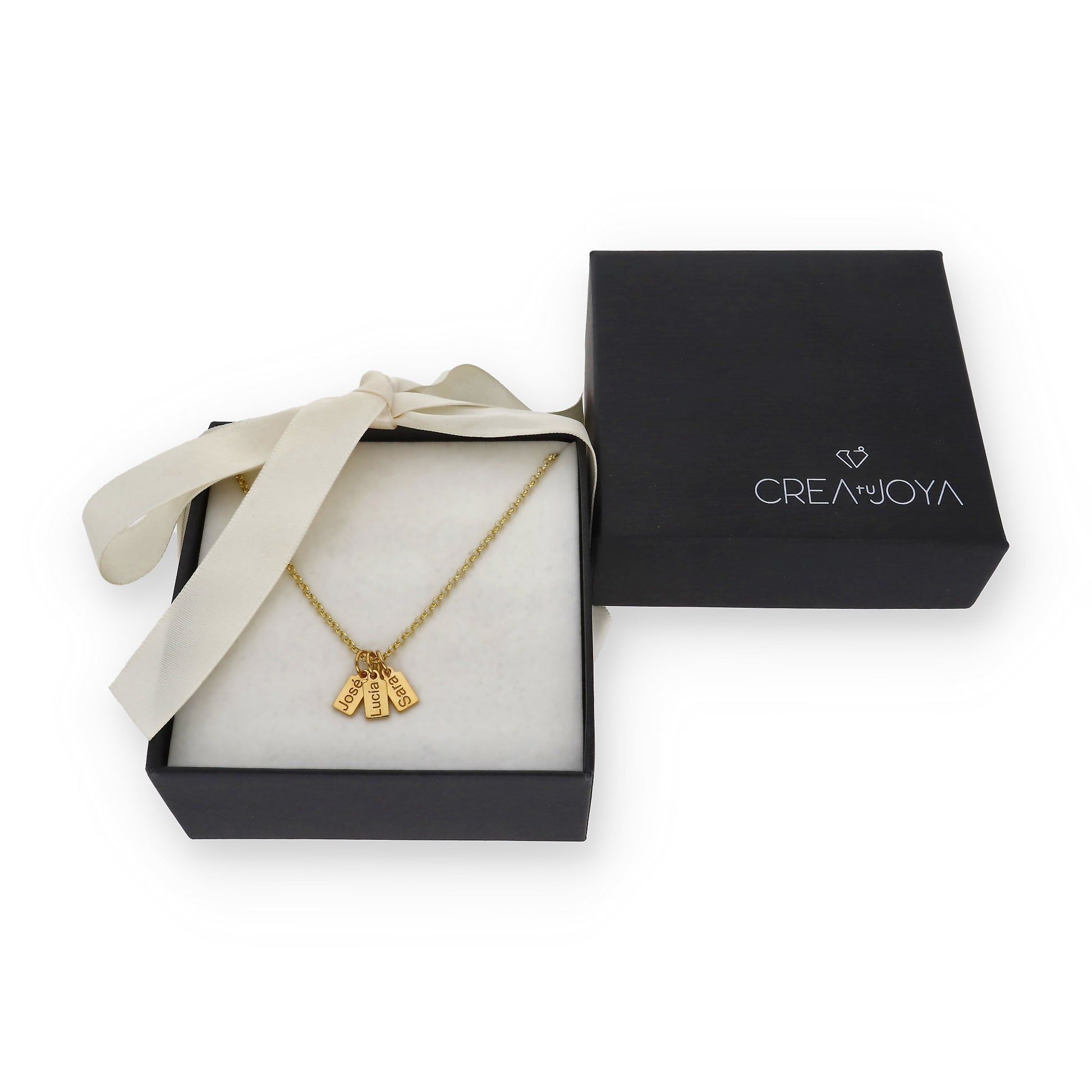 Collar Vesta nombres en Plata 925 y Baño Oro rosa 18k